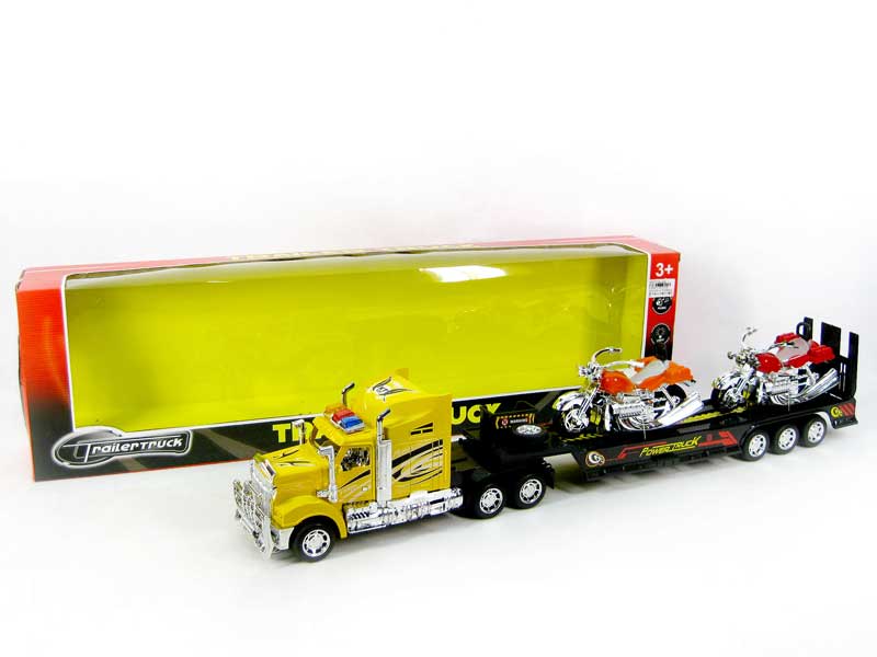 Friction Truck Tow Motorcycle  W/L_M toys