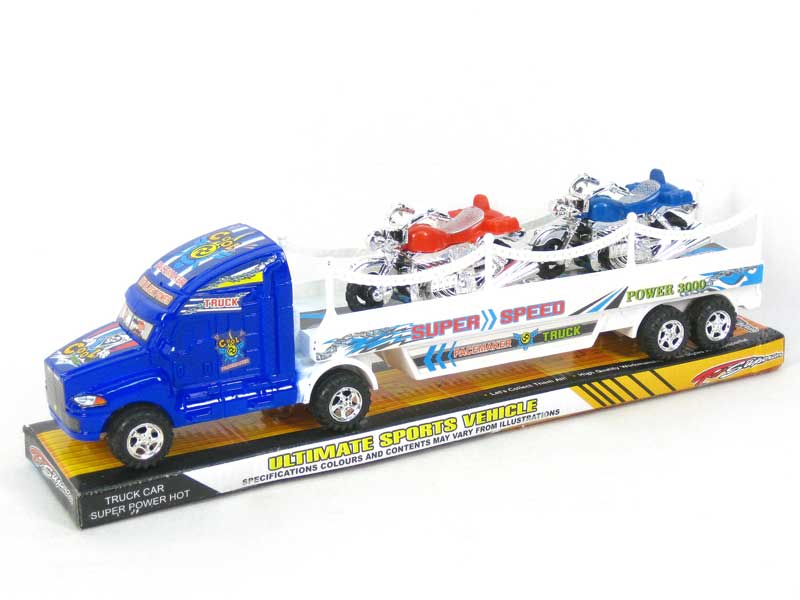 Friction  Truck Tow Mororcycle(2C) toys