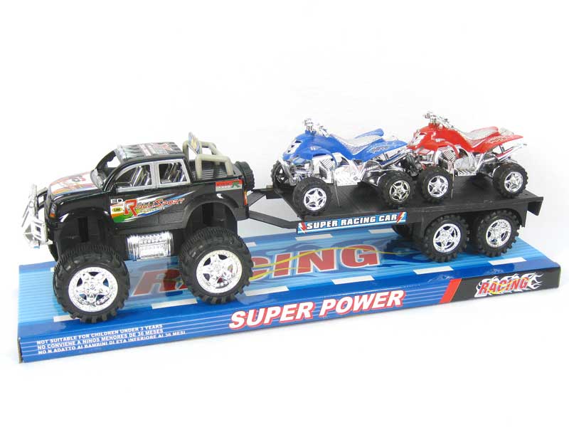 Friction Cross-country Car Tow Motorcycle(3C) toys