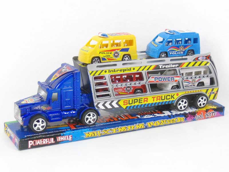 Friction Truck Tow Free Wheel Police Car(2C) toys