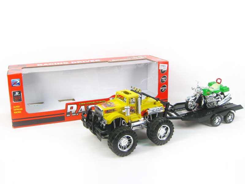 Friction  Tow Truck Tow Mororcycle(3C) toys