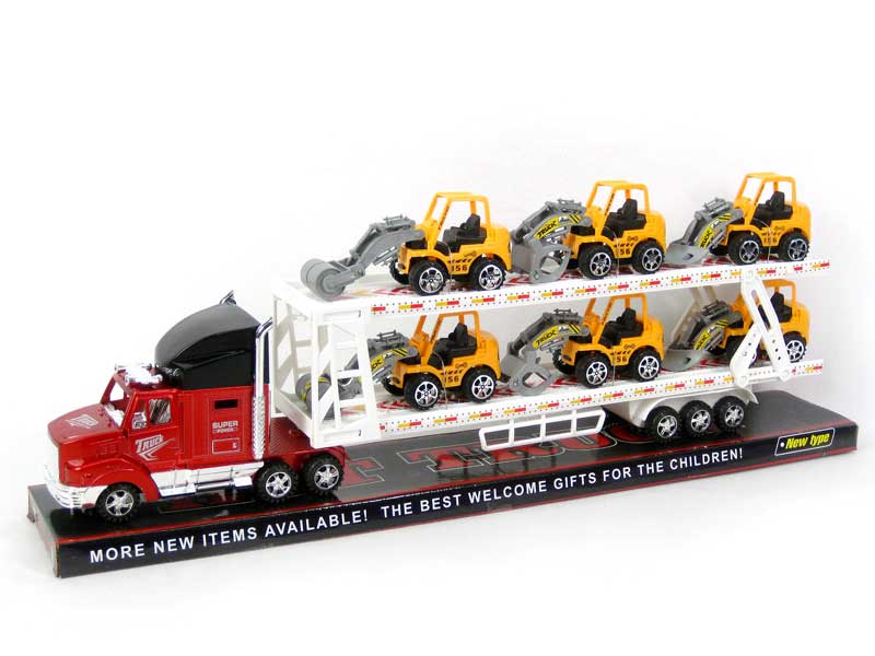 Friction Double Deck Trailer(3C) toys