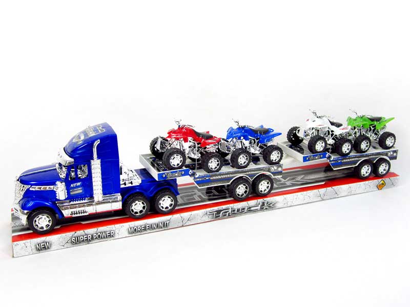 Friction  Truck Tow Motorcycle(3C ) toys