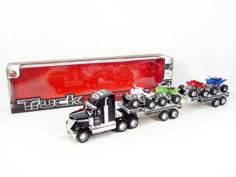 Friction  Truck Tow Motorcycle(3C) toys