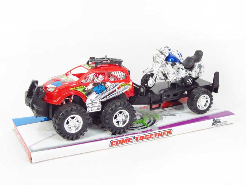Friction Racing Car Tow Motorcycle toys