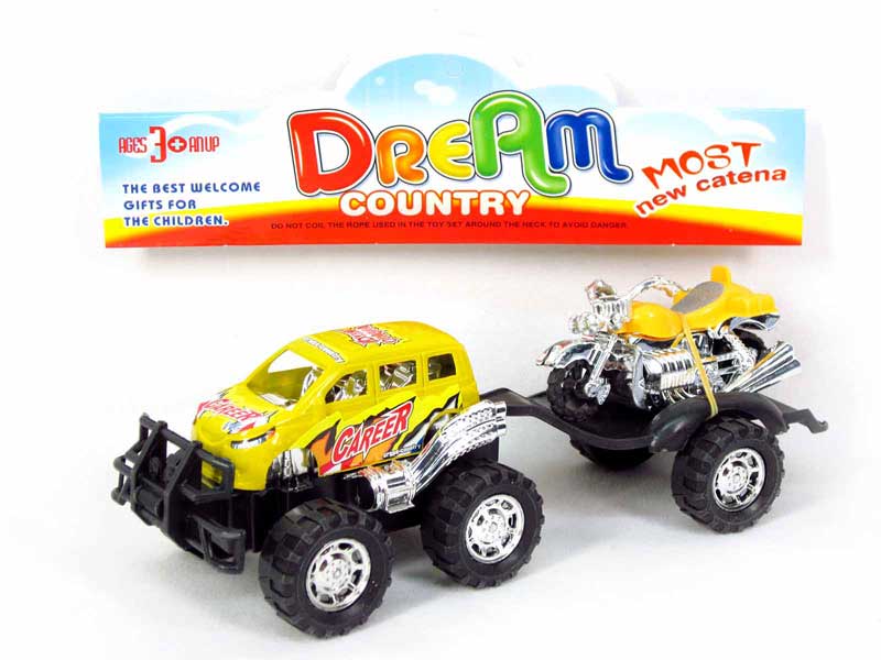 Friction Cross-country Car Tow Motorcycle toys