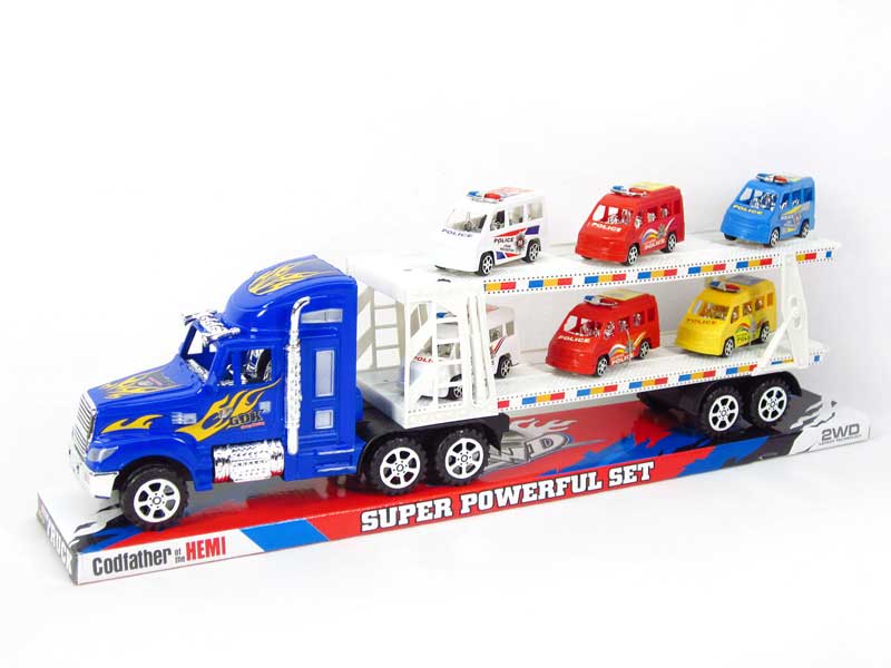 Friction Double Deck Trailer(3C) toys