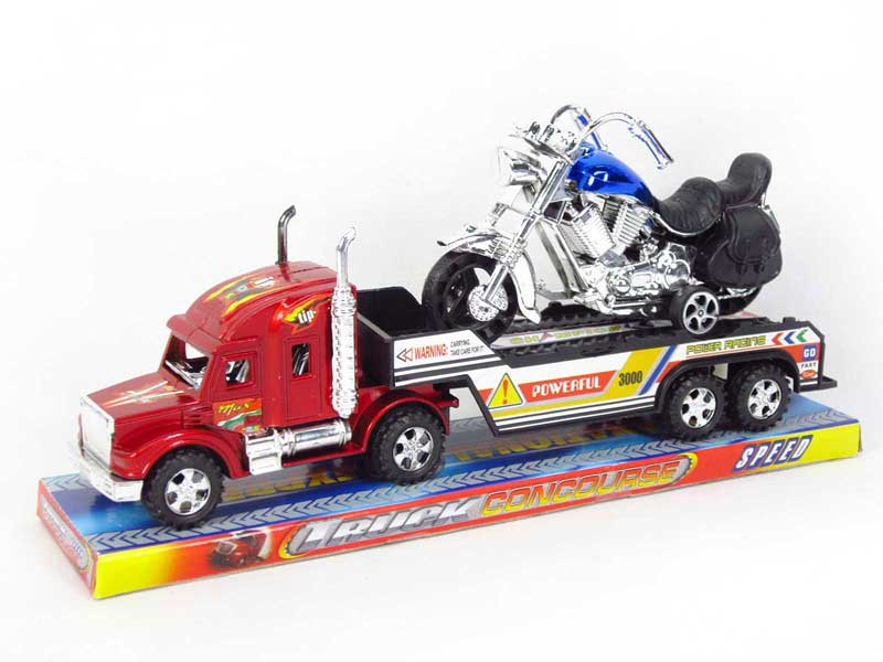 Friction Truck Tow Motorcycle toys