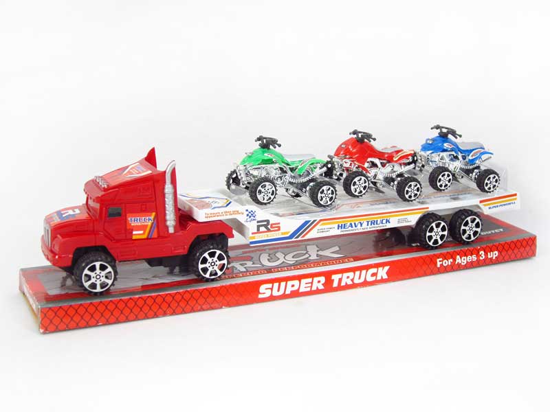 Friction Truck Tow Motorcycle toys