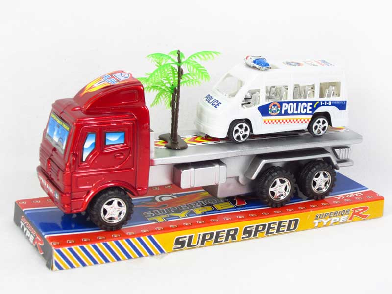 Friction Truck Tow Police Car toys