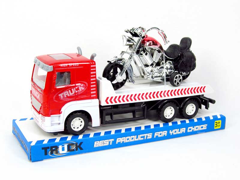 Friction Truck Tow Pull Back Motorcycle toys