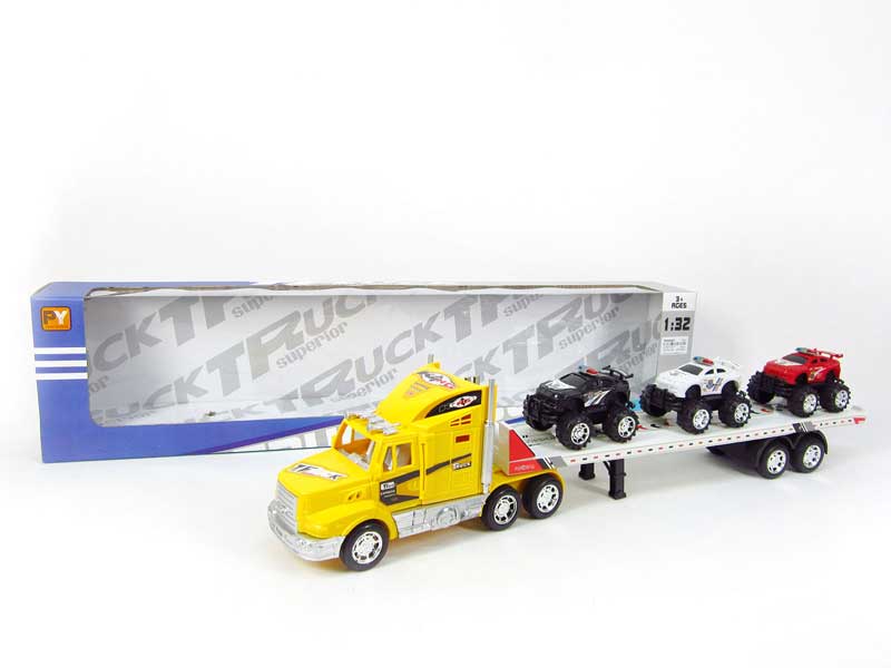 Friction Truck Tow Police Car(3C) toys