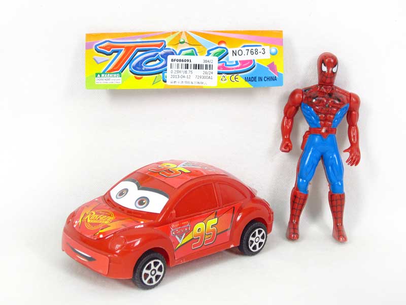 Friction Car & Spider Man toys