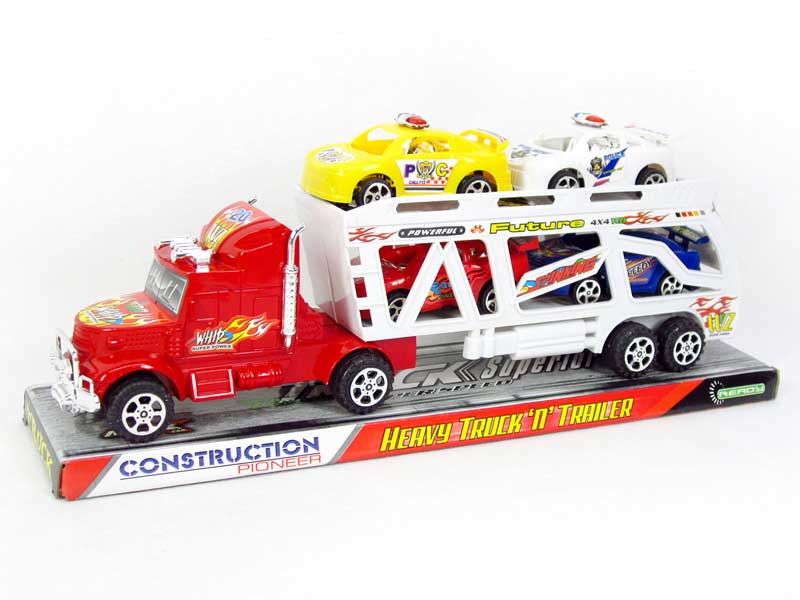 Friction Double Deck Trailer(4C) toys