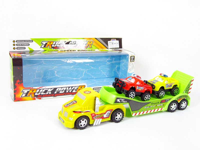 Friction Truck Tow Police Car(2S) toys