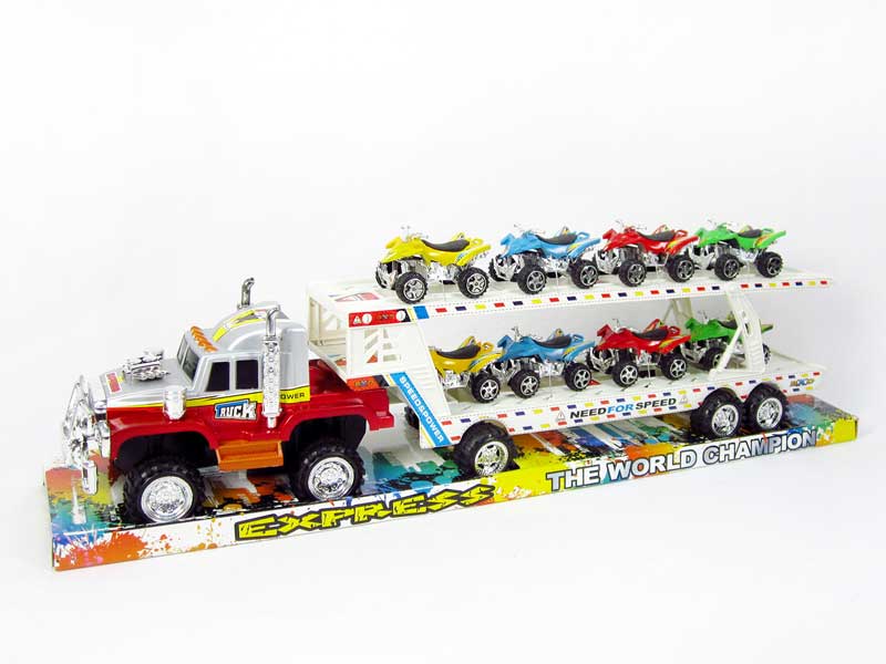 Friction Double Deck Trailer(4C) toys