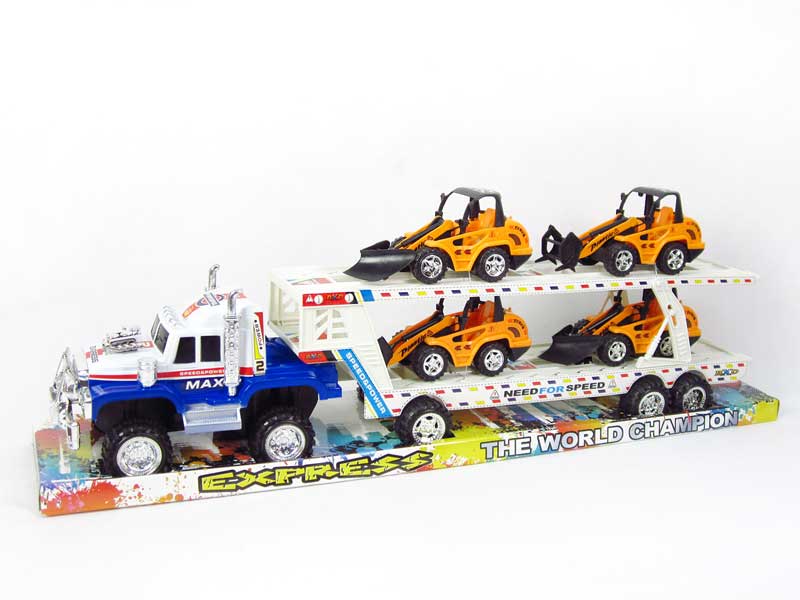 Friction Double Deck Trailer(4C) toys