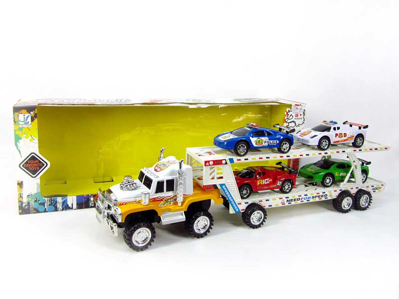 Friction Double Deck Trailer(4C) toys