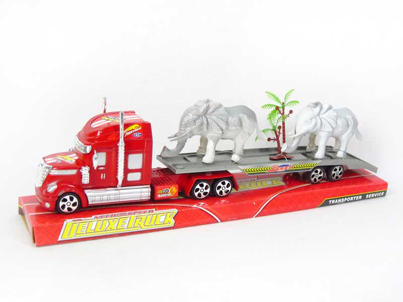 Friction Truck Tow Elephant(4C) toys