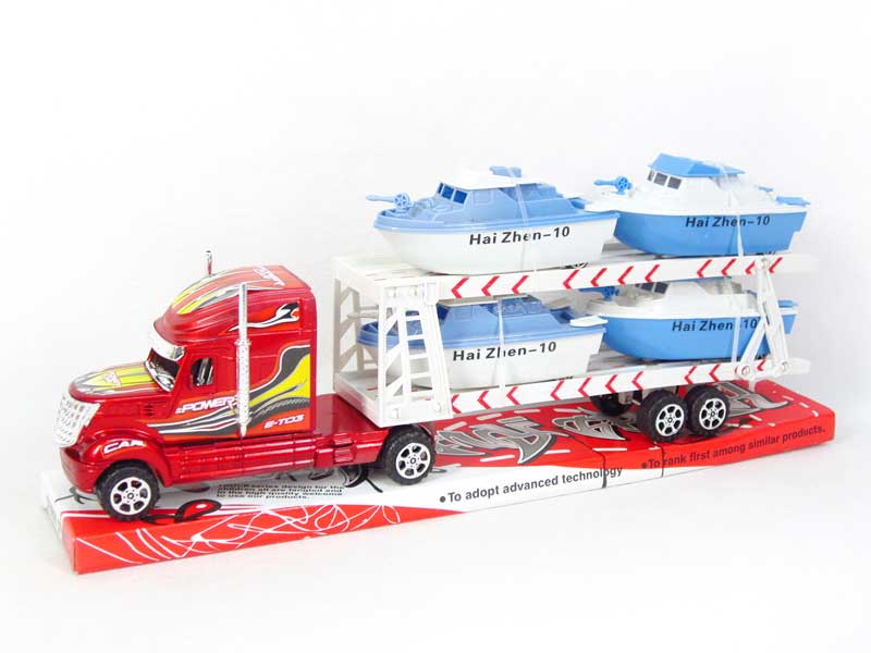Friction Truck Tow Pull Back Boat(2C) toys