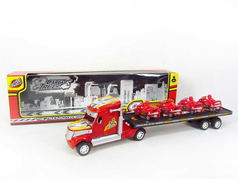Friction  Truck Tow Motorcycle toys