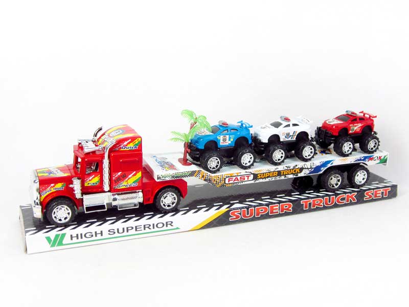 Friction Truck Tow Cross-country Police Car toys