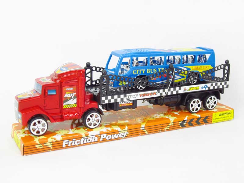 Friction Truck Tow Pull Back Bus(3C) toys