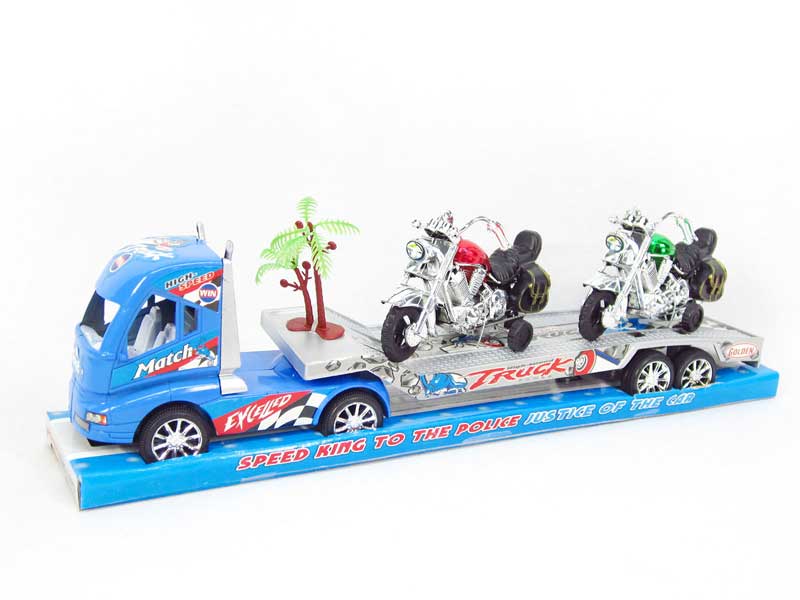 Friction Truck Tow Mororcycle(2C) toys