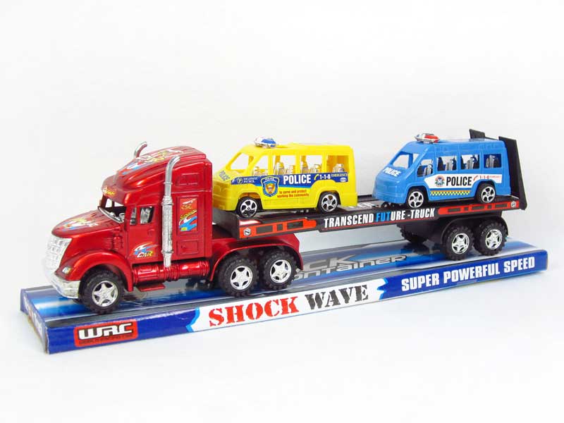 Friction Truck Tow Police Car(4C) toys
