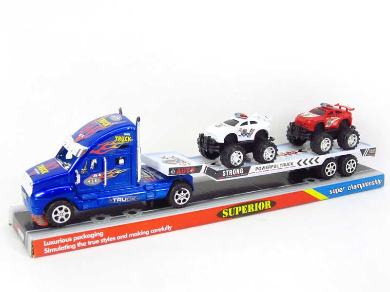 Friction Truck Tow Free Wheel Cross-country Police Car toys