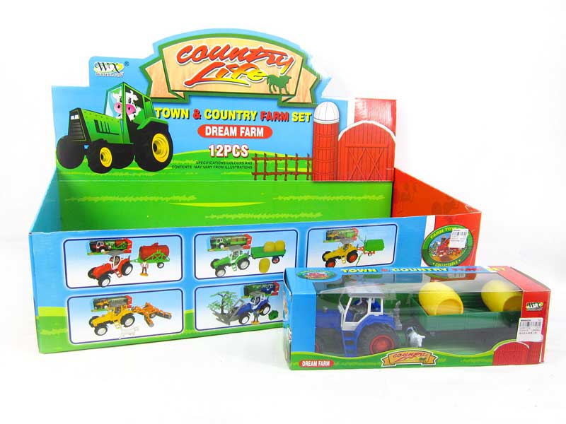 Friction Farmer Tractor Set(12in1) toys