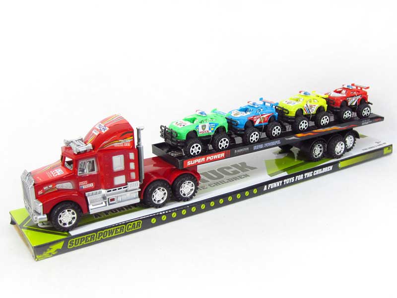 Friction Truck Tow Cross-Country Police Car13 toys