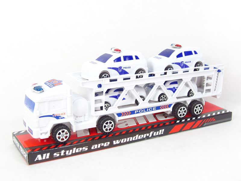 Friction Truck Tow Police Car toys