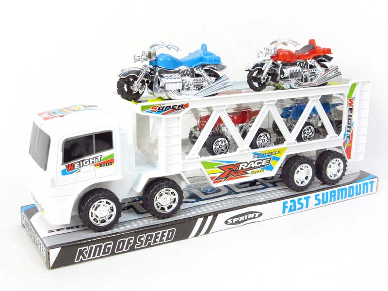 Friction Truck Tow Motorcycle toys