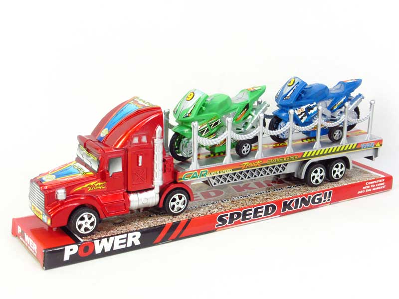 Friction Truck Tow Motorcycle(2C) toys