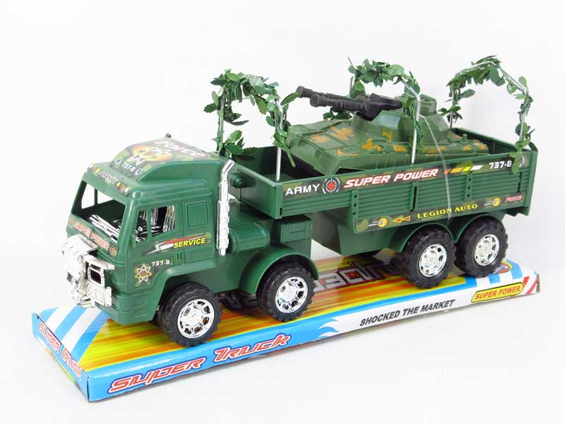 Friction Truck Tow Free Wheel Tank toys