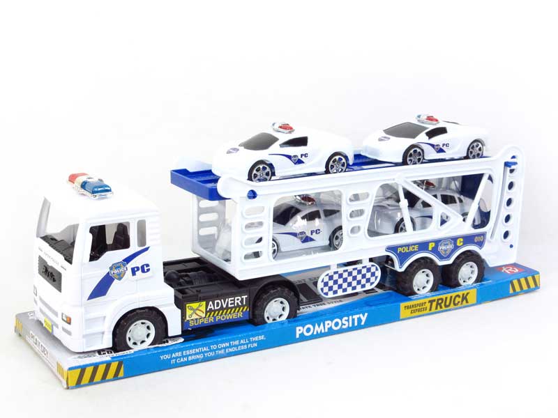 Friction Double Deck Police Trailer toys