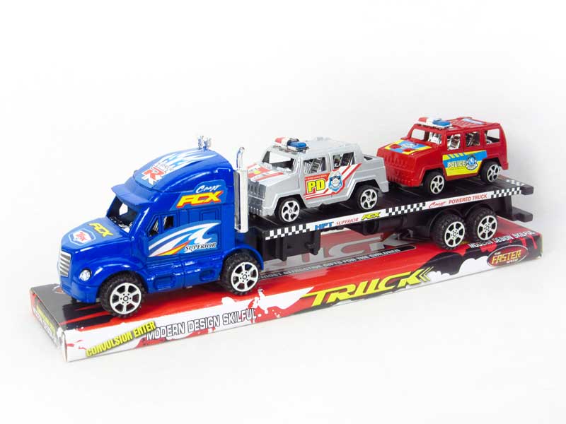 Friction Truck Tow Police Car(2C) toys