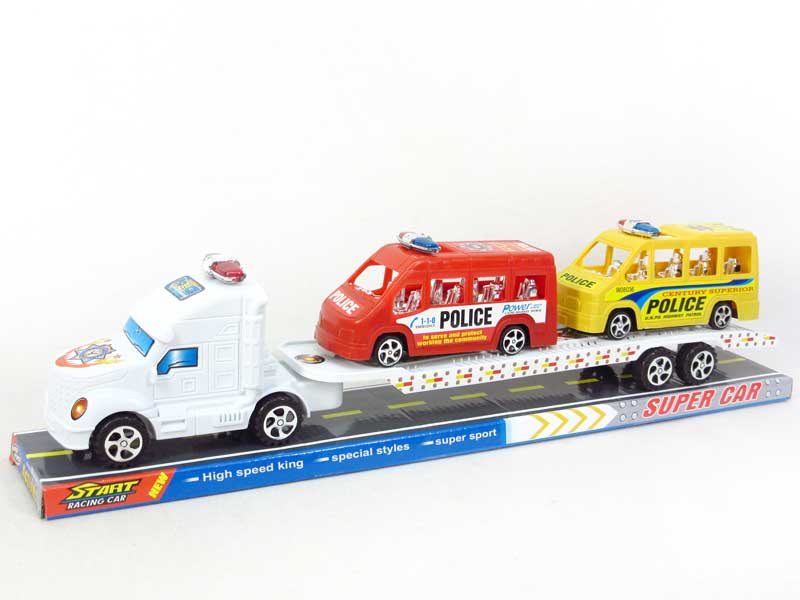 Friction Truck Tow Police Car toys