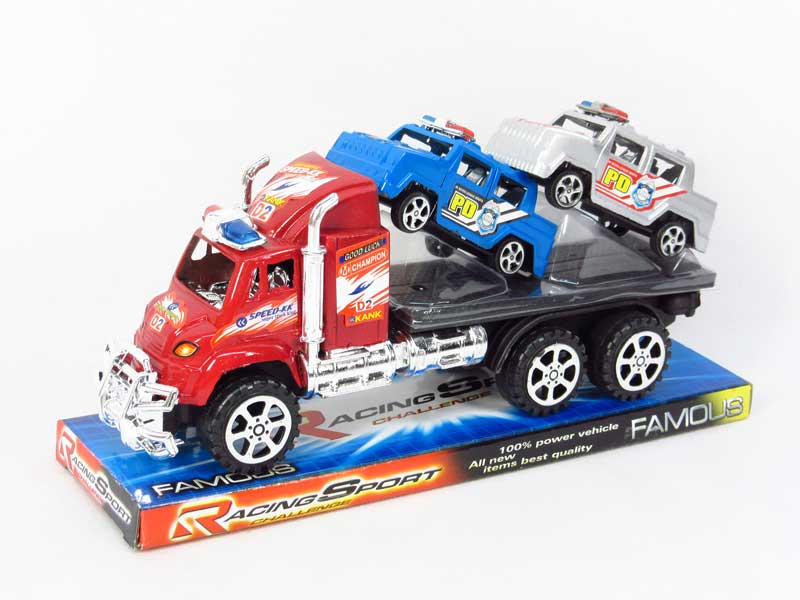 Friction Truck Tow Police Car(2C) toys