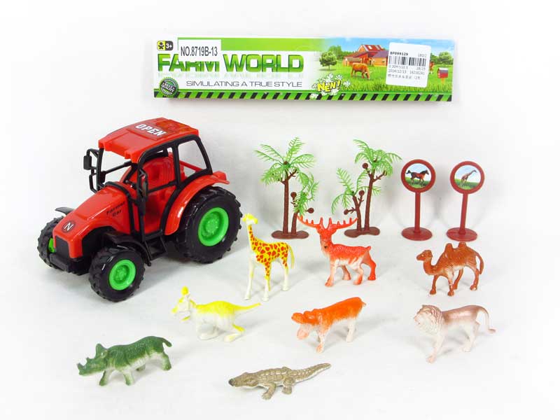 Friction Farmer Tractor Set(2C) toys