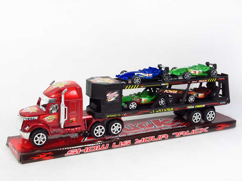 Friction Double Deck Trailer(4C) toys