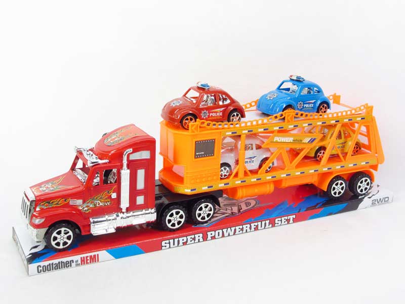Friction Truck Tow Free Wheel Police Car(3C) toys