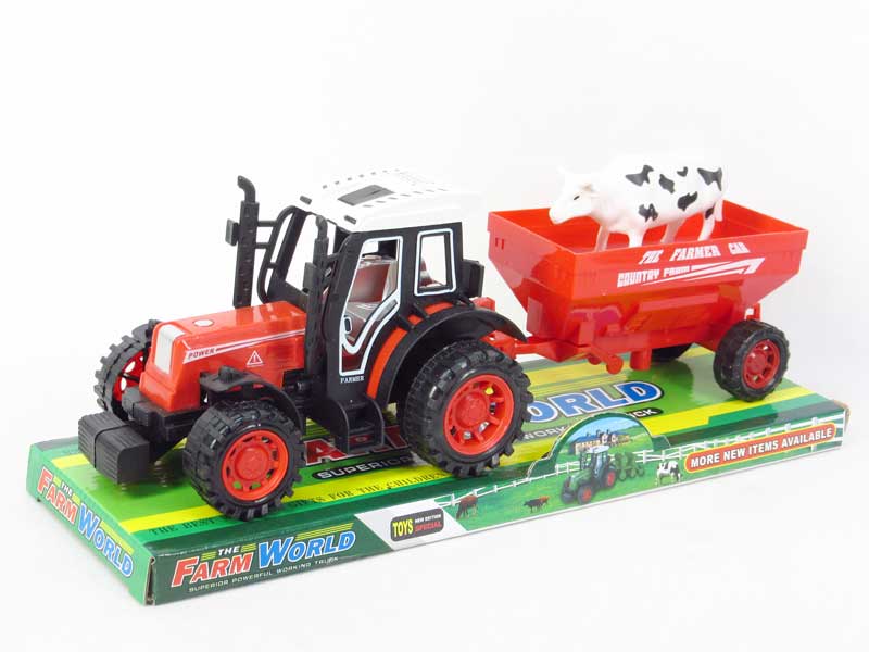 Friction Farmer Truck Tow Cow toys