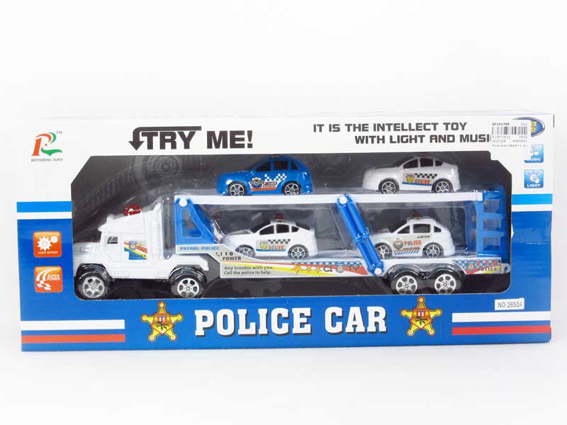 Friction Truck Tow Police Car W/L_M toys