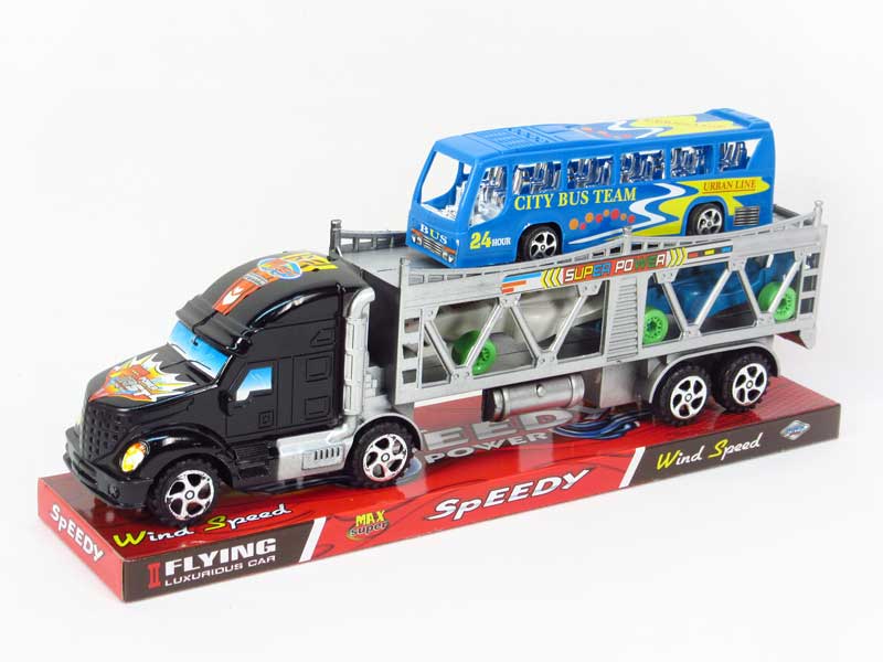 Friction Double Deck Trailer(3C) toys