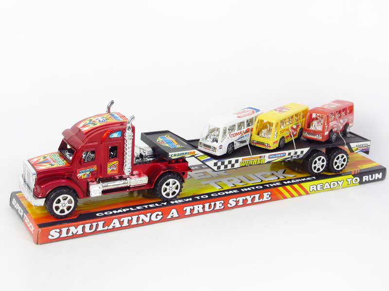 Friction Truck Tow Bus（3C） toys