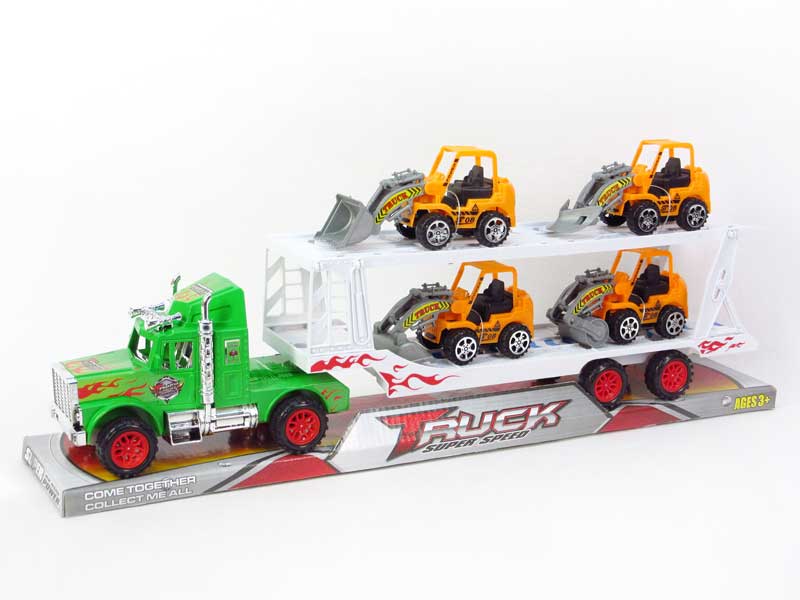 Friction Double Deck Trailer(3C) toys