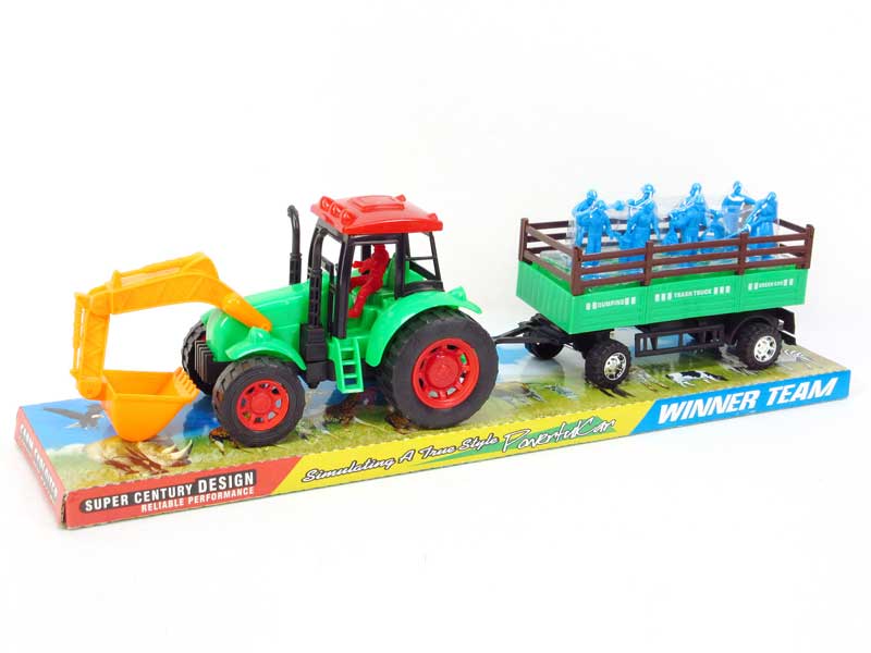Friction Farm Truck Tow Workers toys