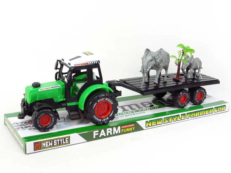 Friction Farmer Truck Tow Elephant(2C) toys